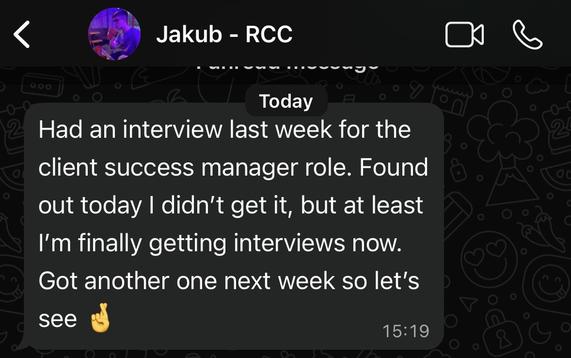 Jakub - Finally getting interviews after months of silence